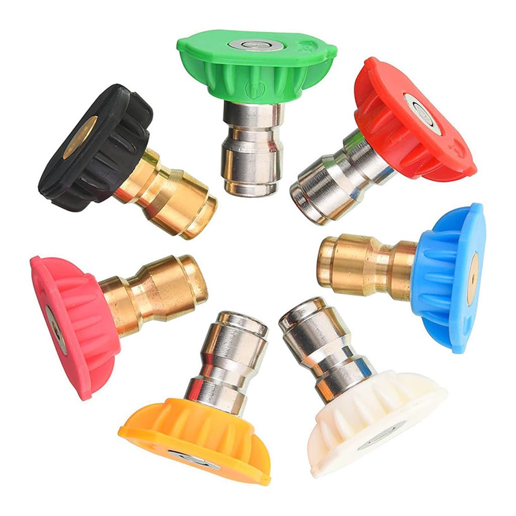 Serplex Pressure Washer Spray Nozzle Tip Set with 5 Multiple Degrees Nozzle and 2 Second Story Nozzle, Power Washer Nozzle Tips, 1/4'' Quick Connection 4000 PSI High Pressure Sprayer Nozzle, 7PCS Serplex Pressure Washer Spray Nozzle Tip Set with 5 Multiple Degrees Nozzle and 2 Second Story Nozzle, Power Washer Nozzle Tips, 1/4'' Quick Connection 4000 PSI High Pressure Sprayer Nozzle, 7PCS